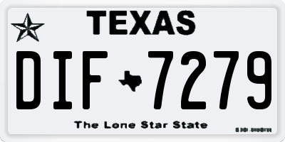 TX license plate DIF7279