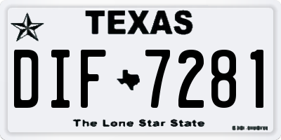 TX license plate DIF7281