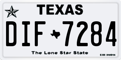 TX license plate DIF7284
