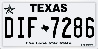 TX license plate DIF7286