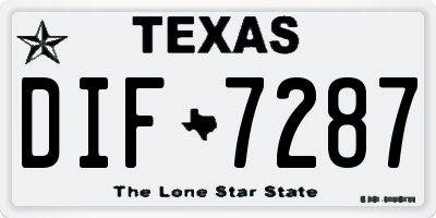 TX license plate DIF7287