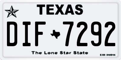 TX license plate DIF7292