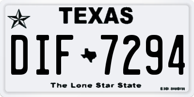 TX license plate DIF7294