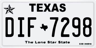 TX license plate DIF7298