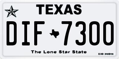 TX license plate DIF7300