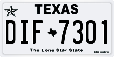 TX license plate DIF7301