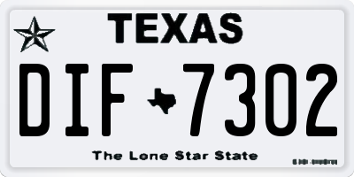 TX license plate DIF7302