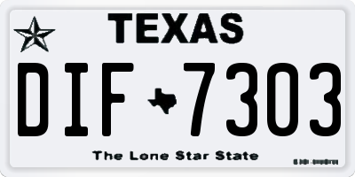 TX license plate DIF7303