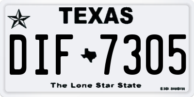 TX license plate DIF7305