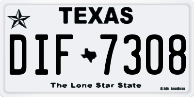 TX license plate DIF7308