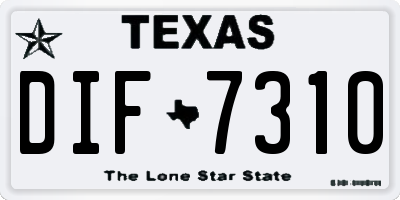 TX license plate DIF7310