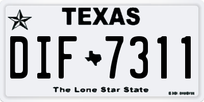 TX license plate DIF7311