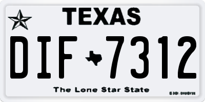 TX license plate DIF7312