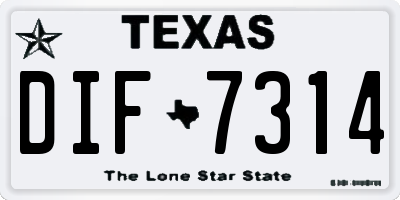 TX license plate DIF7314