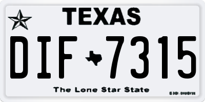 TX license plate DIF7315