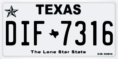 TX license plate DIF7316