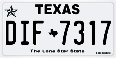 TX license plate DIF7317