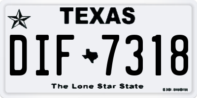 TX license plate DIF7318