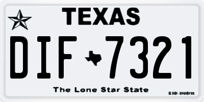 TX license plate DIF7321