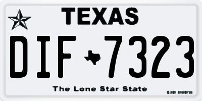 TX license plate DIF7323