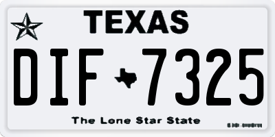 TX license plate DIF7325
