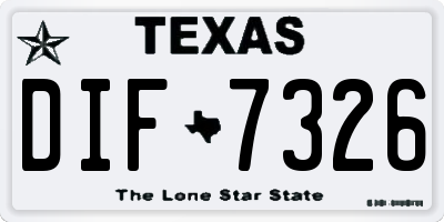 TX license plate DIF7326