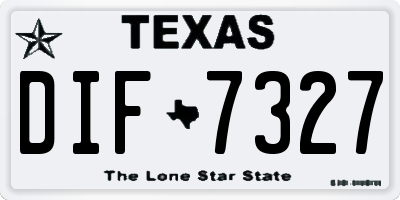 TX license plate DIF7327