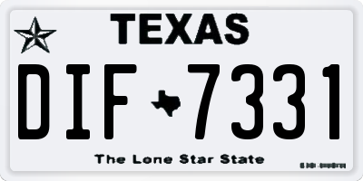 TX license plate DIF7331