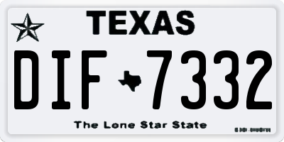 TX license plate DIF7332