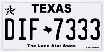 TX license plate DIF7333