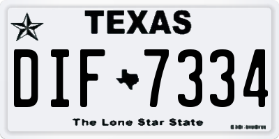 TX license plate DIF7334