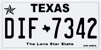 TX license plate DIF7342
