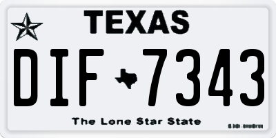 TX license plate DIF7343