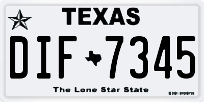TX license plate DIF7345