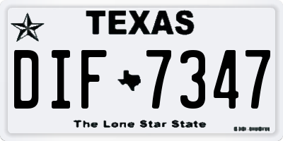 TX license plate DIF7347