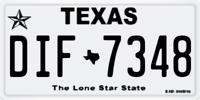 TX license plate DIF7348
