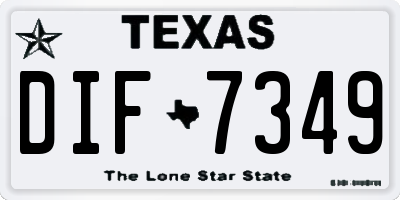 TX license plate DIF7349