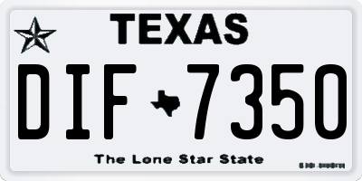 TX license plate DIF7350
