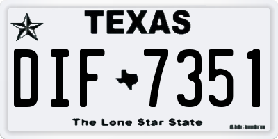 TX license plate DIF7351