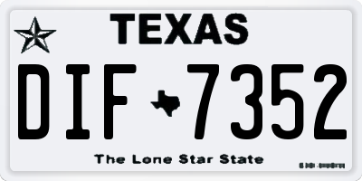 TX license plate DIF7352