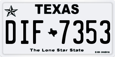 TX license plate DIF7353