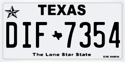 TX license plate DIF7354