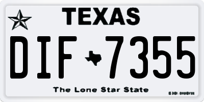 TX license plate DIF7355