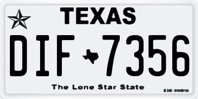 TX license plate DIF7356
