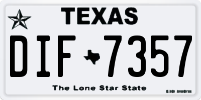 TX license plate DIF7357