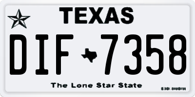 TX license plate DIF7358