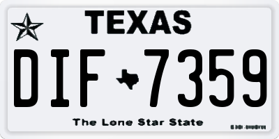 TX license plate DIF7359