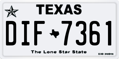 TX license plate DIF7361