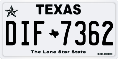 TX license plate DIF7362