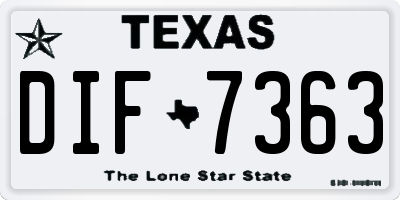 TX license plate DIF7363